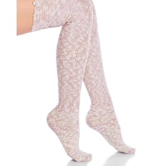 UGG Slouchy Slub Thigh High Sock Shadow Pink CUTE! - Picture 1 of 4